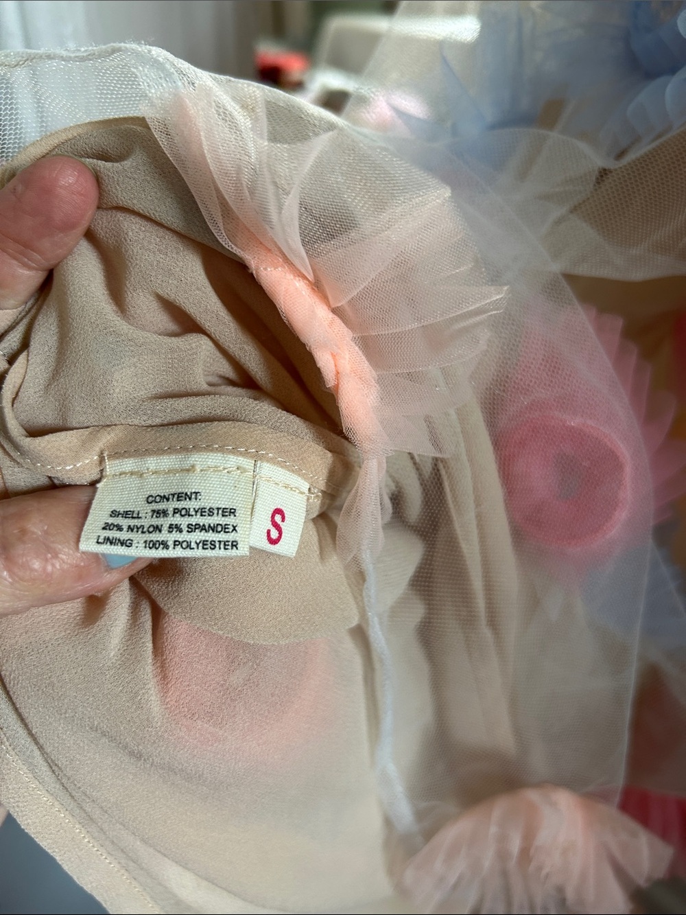 Anthropologie Pink Combo Ruffled Tulle Skirt - Picture 6 of 9